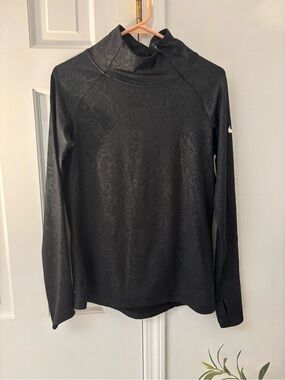 Nike Pro Dri-FIT Black Snakeskin Running Pullover Large